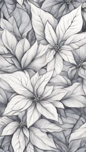 Black and White Poinsettia Flower background 3