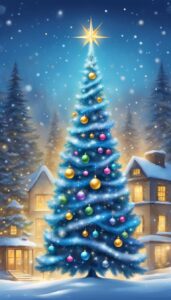 Blue Christmas Tree background 1