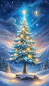 Blue Christmas Tree background 2