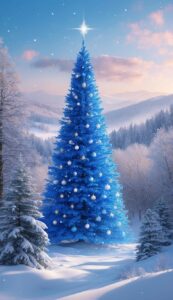 Blue Christmas Tree background 3