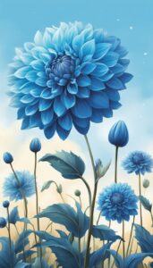 Blue Dahlia Flower background 1