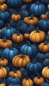 Blue Halloween Pumpkins background 1