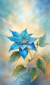 Blue Poinsettia Flower background 3