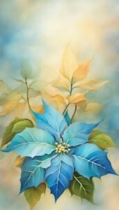 Blue Poinsettia Flower background 4