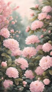 Blush Pink Flowers background wallpaper illustration 1