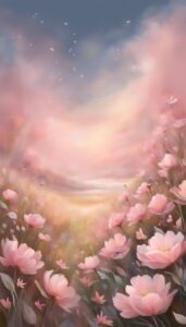 Blush Pink Flowers background wallpaper illustration 3