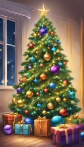 Colorful Christmas Tree background 1