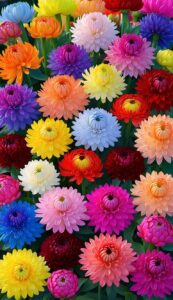 Colorful Mum Chrysanthemum flower background aesthetic wallpaper illustration 2