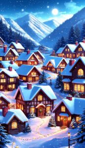 Cozy Christmas Village background 4