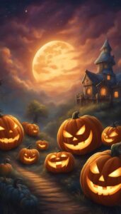 Cute Halloween Pumpkins background 3