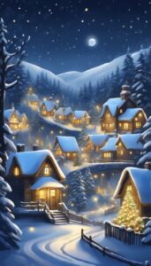 Dark Night Christmas Village background 1