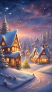 Dark Night Christmas Village background 2