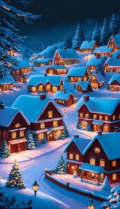 Dark Night Christmas Village background 4