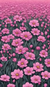 Dark Pink Flowers background wallpaper illustration 1