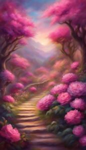 Dark Pink Flowers background wallpaper illustration 2