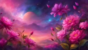 Dark Pink Flowers background wallpaper illustration 4