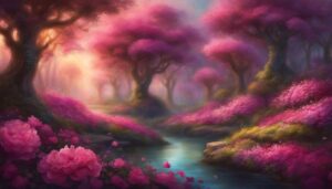 Dark Pink Flowers background wallpaper illustration 5