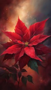 Dark Red Poinsettia Flower background 3