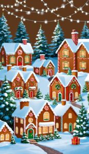 Gingerbread Christmas Village background 3