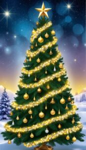 Gold Christmas Tree background 3