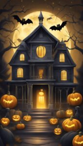 Gold Halloween Decoration Aesthetic Background Illustration Wallpaper 1