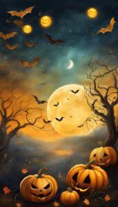 Gold Halloween Decoration Aesthetic Background Illustration Wallpaper 3