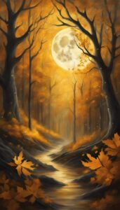 Gold and Black Halloween Decoration Aesthetic Background Illustration Wallpaper 3