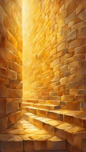 Gold brick wall background 3