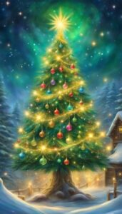 Green Christmas Tree background 2