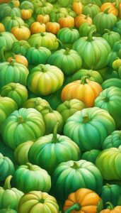 Green Halloween Pumpkins background 2