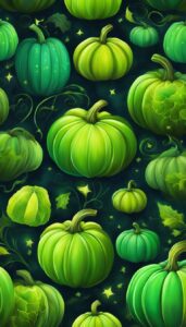 Green Halloween Pumpkins background 3