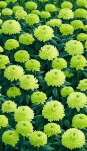 Green Mum Chrysanthemum flower background aesthetic wallpaper illustration 4