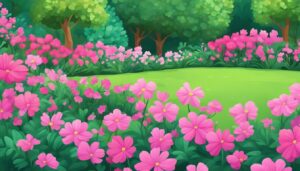 Green and Pink Flowers background wallpaper illustration 3