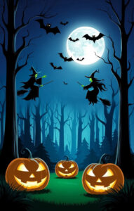 Halloween background phone wallpaper illustration 12