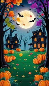 Halloween background phone wallpaper illustration 15