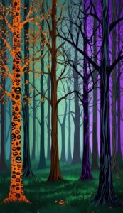 Halloween background phone wallpaper illustration 17