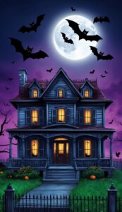 Halloween background phone wallpaper illustration 21