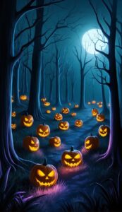 Halloween background phone wallpaper illustration 23