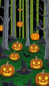 Halloween background phone wallpaper illustration 24