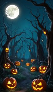 Halloween background phone wallpaper illustration 26