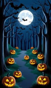 Halloween background phone wallpaper illustration 27