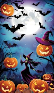 Halloween background phone wallpaper illustration 28