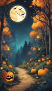 Halloween background phone wallpaper illustration 30