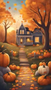 Halloween background phone wallpaper illustration 31