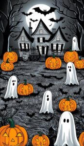 Halloween background phone wallpaper illustration 6