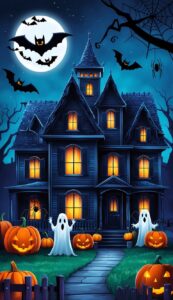 Halloween background phone wallpaper illustration 7