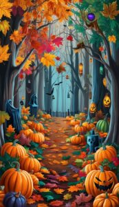 Halloween background phone wallpaper illustration 9