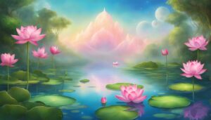 Landscape Lotus Flower background 4