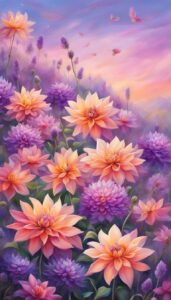 Lavender Dahlia Flower background 3