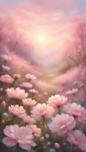 Light Pink Flowers background wallpaper illustration 2